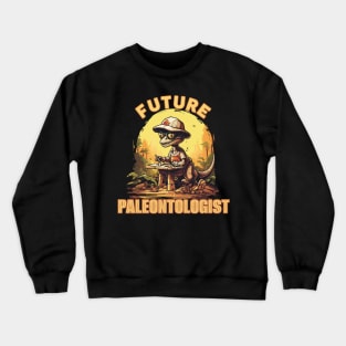Future Paleontologist Funny Cartoon Dinosaur Design Crewneck Sweatshirt
